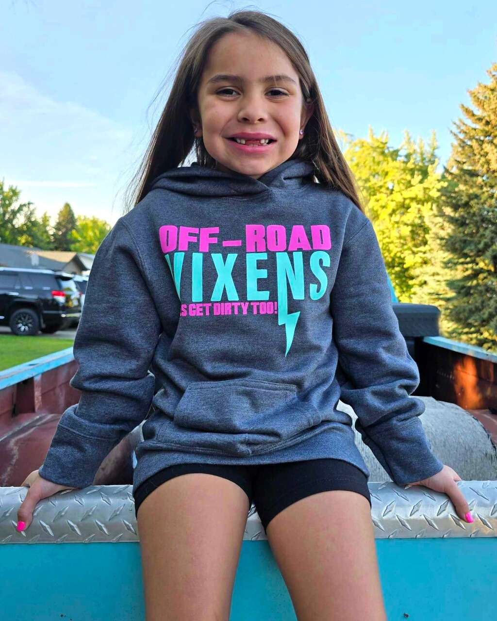 Photo of Youth She is Fearless Hoodie by OFF-ROAD VIXENS CLOTHING CO. - Premium Youth for UTVs / Side by Sides