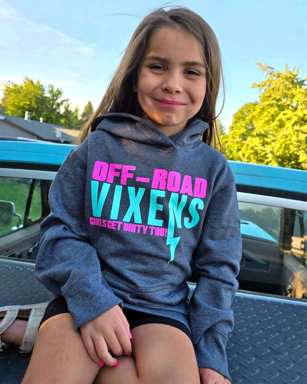 Photo of Youth She is Fearless Hoodie by OFF-ROAD VIXENS CLOTHING CO. - Premium Youth for UTVs / Side by Sides