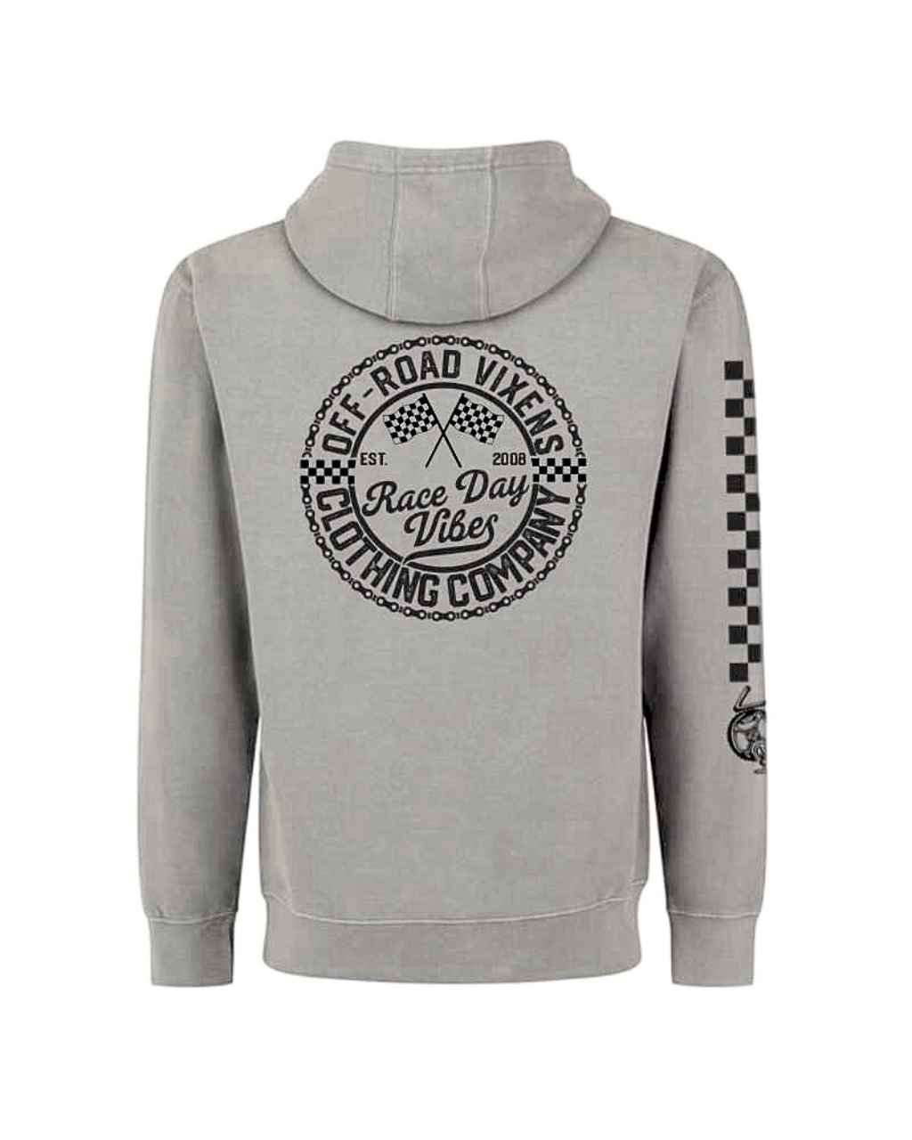 Photo of Race Day Vibes Unisex Pullover Hoodie by OFF-ROAD VIXENS CLOTHING CO. - Premium Ladies Hoodies for UTVs / Side by Sides