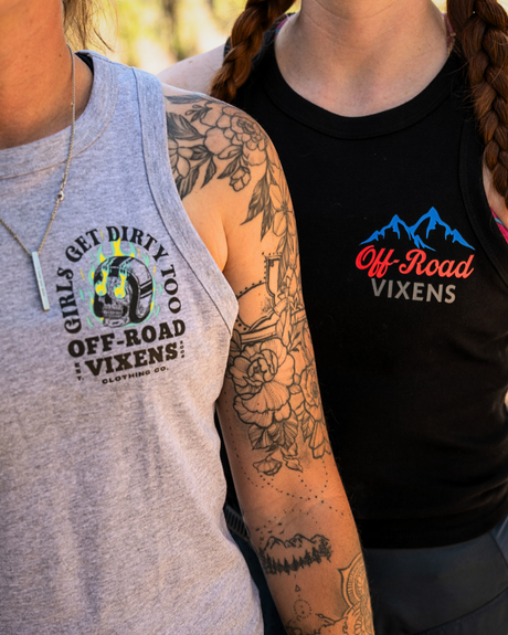 Photo of Moto Head Cropped Micro Rib Tank by OFF-ROAD VIXENS CLOTHING CO. - Premium Ladies Tanks for UTVs / Side by Sides