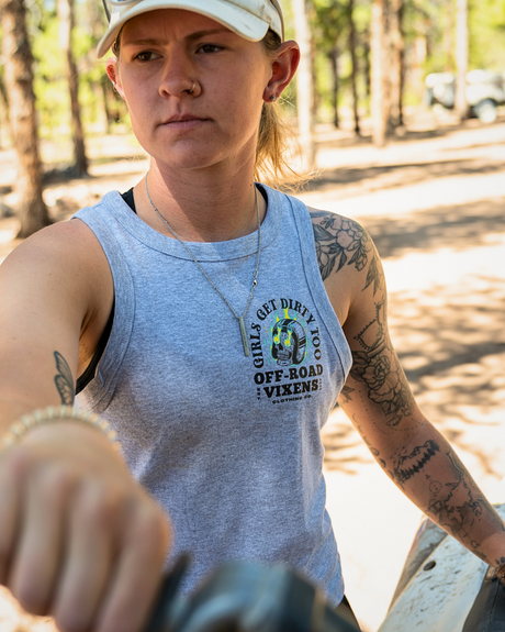 Photo of Moto Head Cropped Micro Rib Tank by OFF-ROAD VIXENS CLOTHING CO. - Premium Ladies Tanks for UTVs / Side by Sides