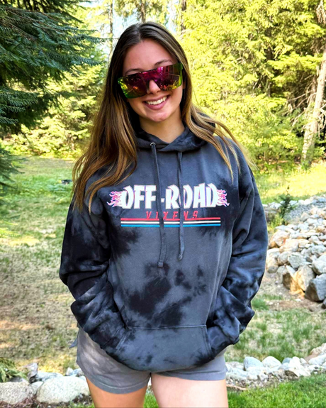 Photo of USA Hell on Wheels Unisex Pullover Hoodie by OFF-ROAD VIXENS CLOTHING CO. - Premium Ladies Hoodies for UTVs / Side by Sides