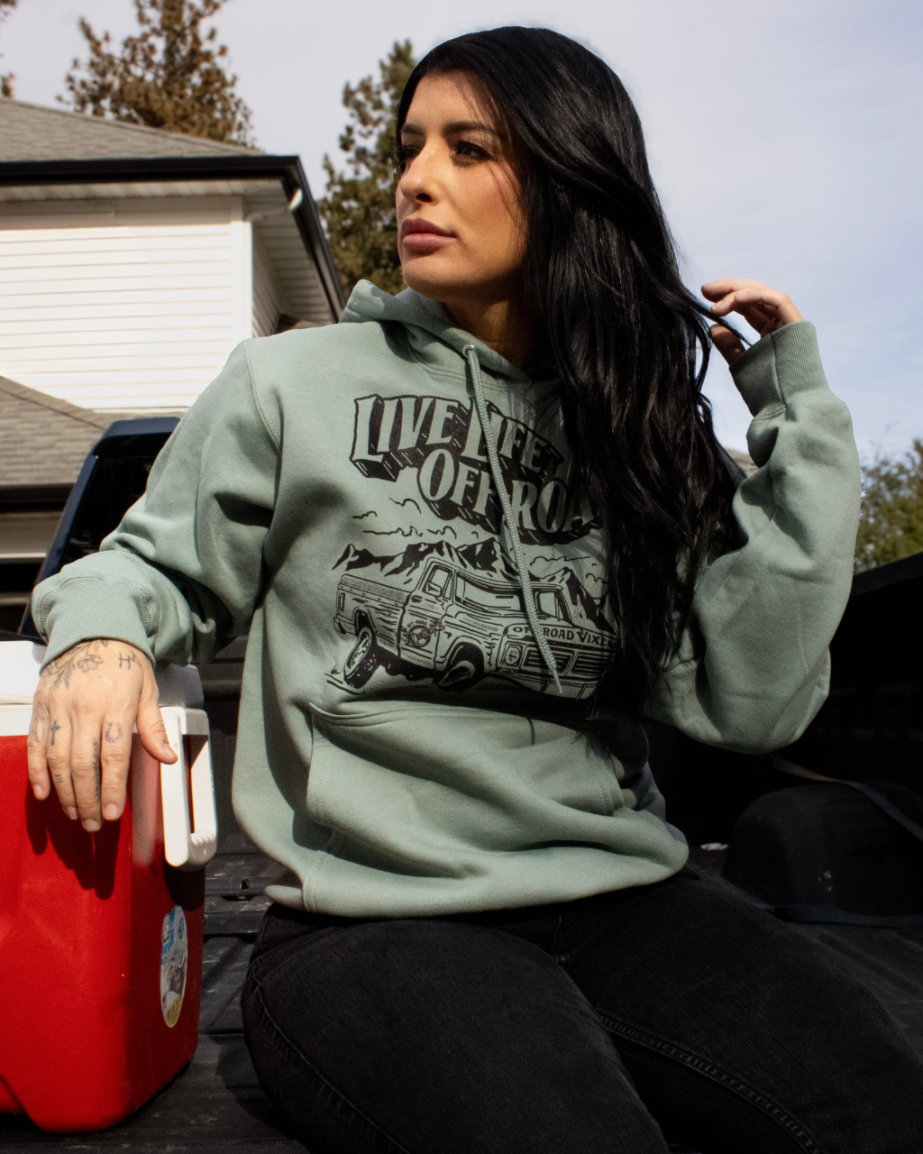 Photo of Off-Road Life Pullover Hoodie by OFF-ROAD VIXENS CLOTHING CO. - Premium Ladies Hoodies for UTVs / Side by Sides
