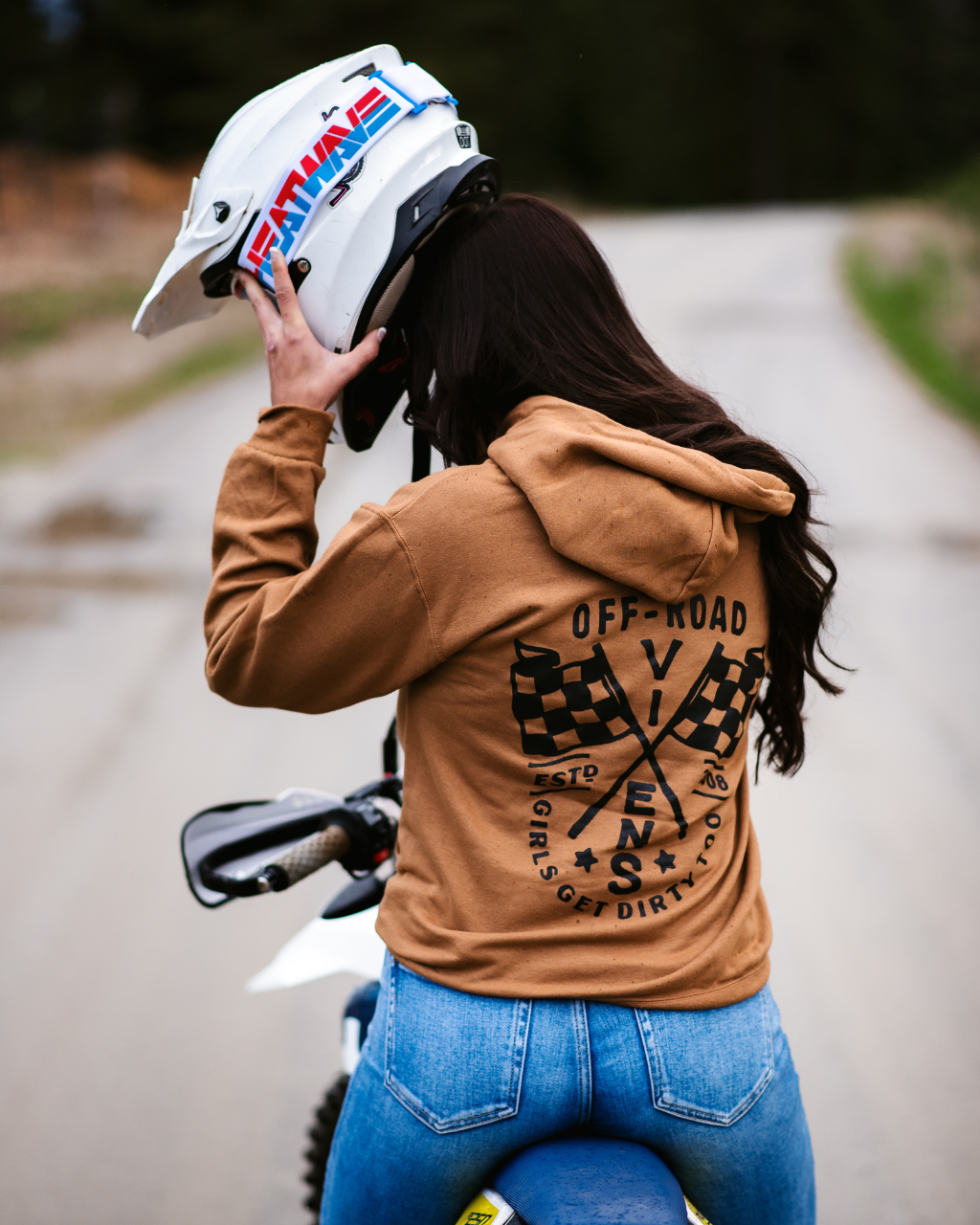 Photo of Finish Line Unisex Pullover Hoodie by OFF-ROAD VIXENS CLOTHING CO. - Premium Apparel & Accessories for UTVs / Side by Sides