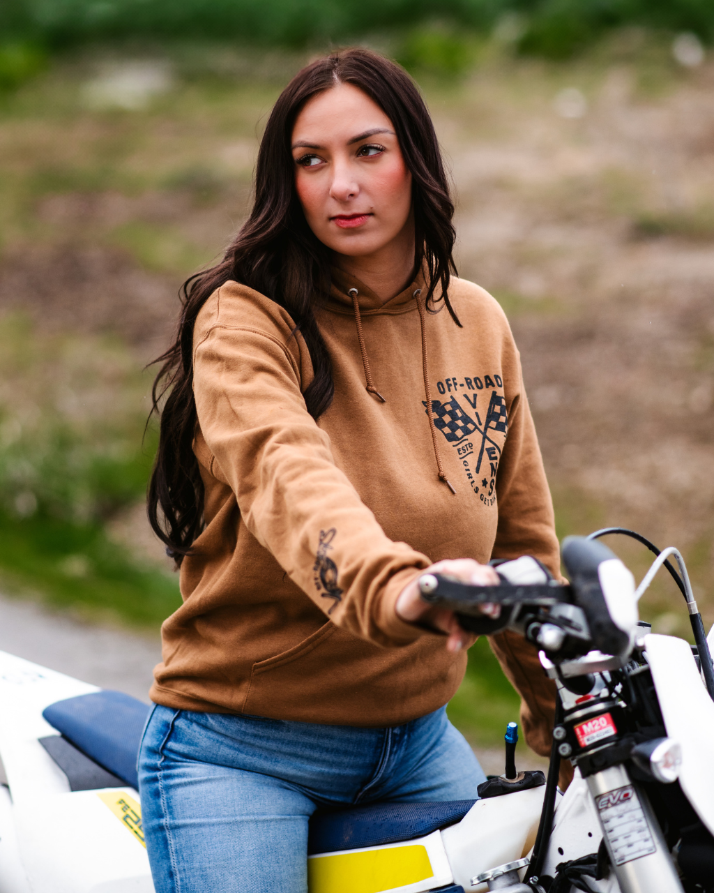 Photo of Finish Line Unisex Pullover Hoodie by OFF-ROAD VIXENS CLOTHING CO. - Premium Apparel & Accessories for UTVs / Side by Sides