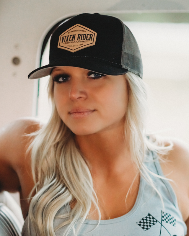 Photo of Rebel Trucker Hat Black/Charcoal by OFF-ROAD VIXENS CLOTHING CO. - Premium Hats for UTVs / Side by Sides