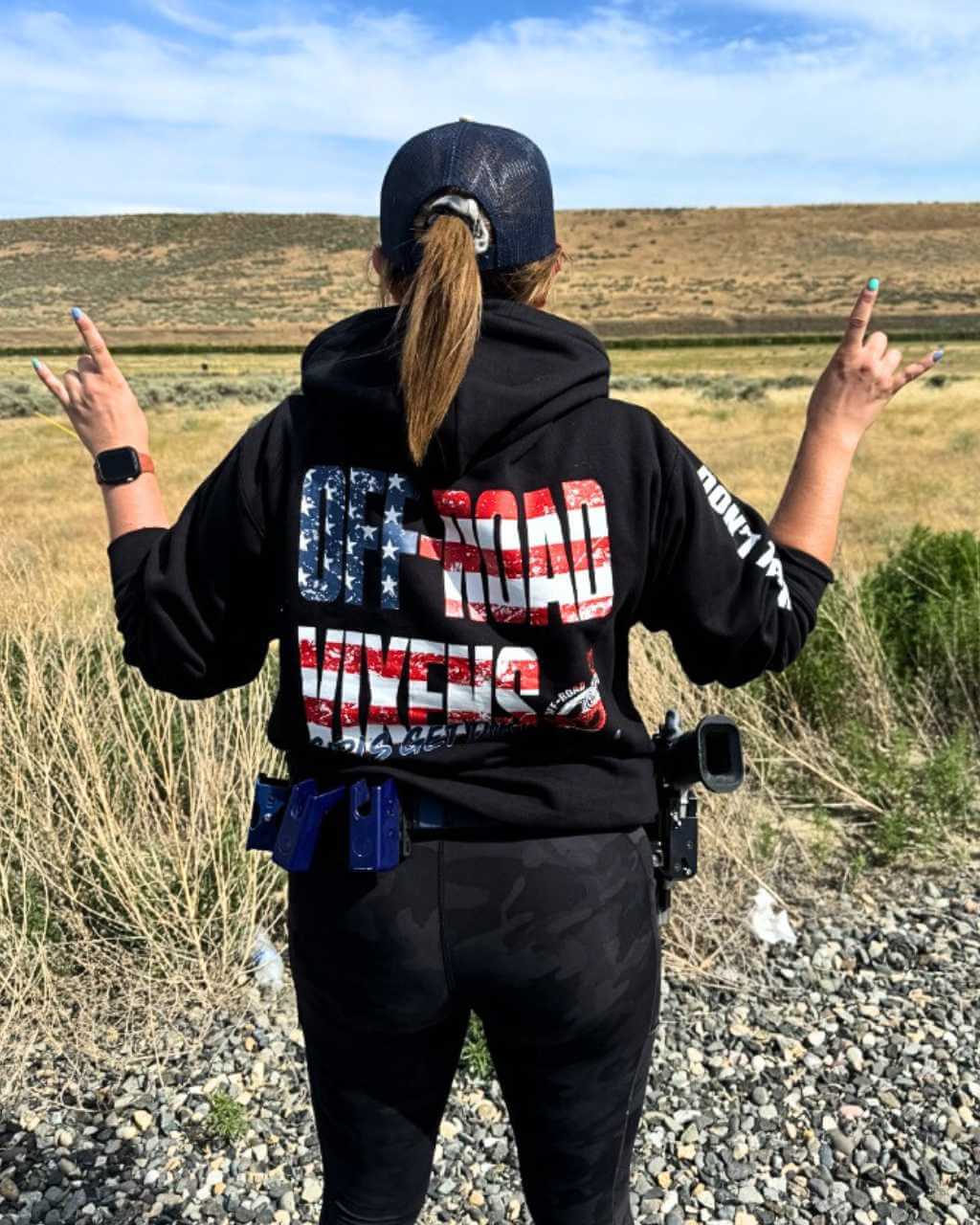 Photo of America Unisex Pullover Hoodie by OFF-ROAD VIXENS CLOTHING CO. - Premium Apparel & Accessories for UTVs / Side by Sides