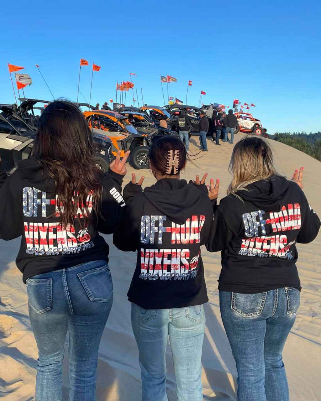 Photo of America Unisex Pullover Hoodie by OFF-ROAD VIXENS CLOTHING CO. - Premium Apparel & Accessories for UTVs / Side by Sides