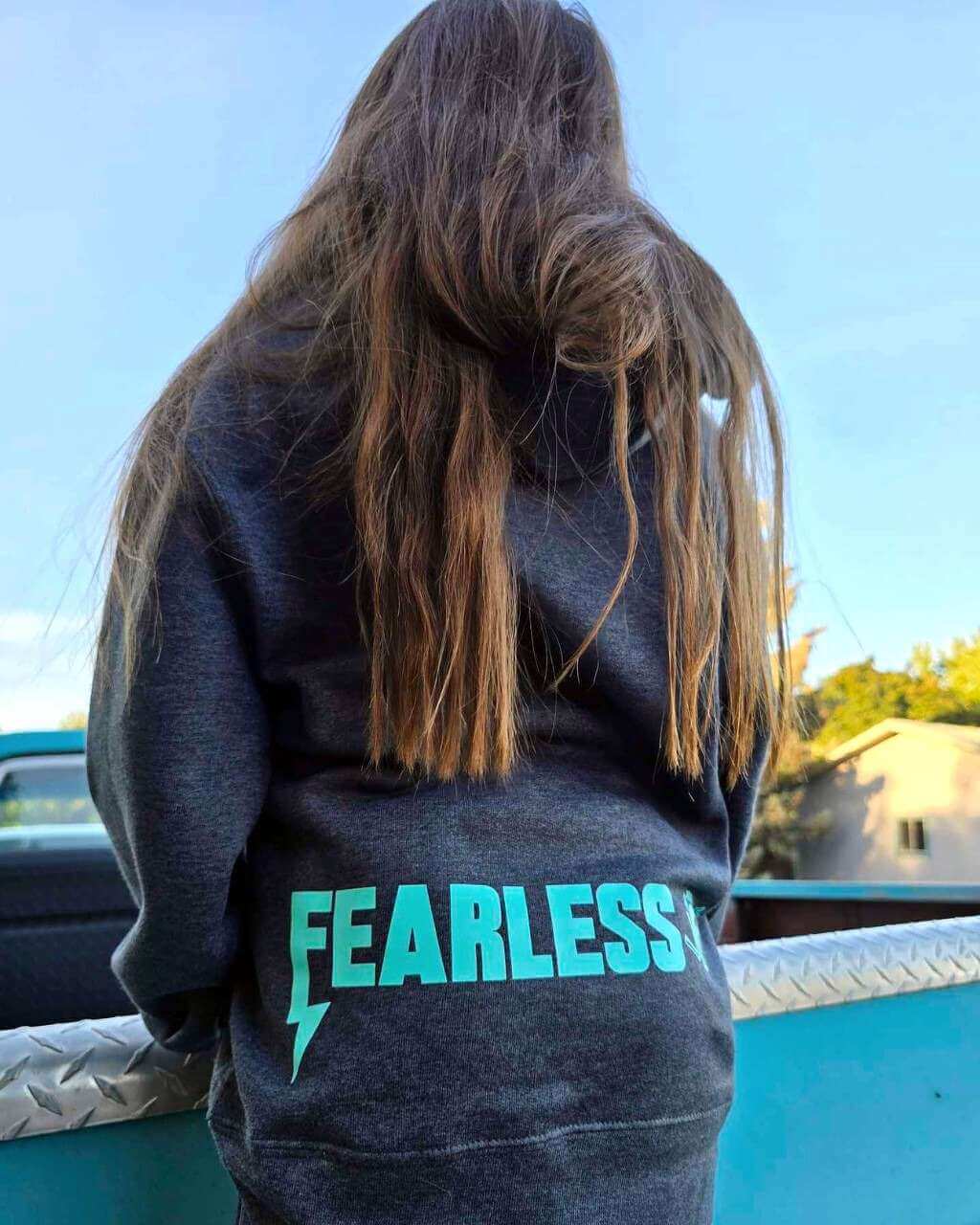 Photo of Youth She is Fearless Hoodie by OFF-ROAD VIXENS CLOTHING CO. - Premium Youth for UTVs / Side by Sides