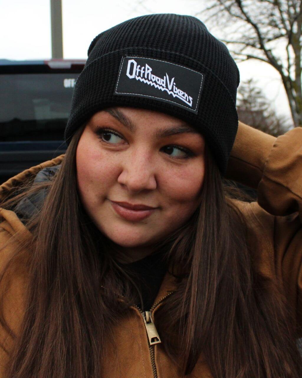 Photo of Heavy Metal Waffle Beanie by OFF-ROAD VIXENS CLOTHING CO. - Premium Hats for UTVs / Side by Sides