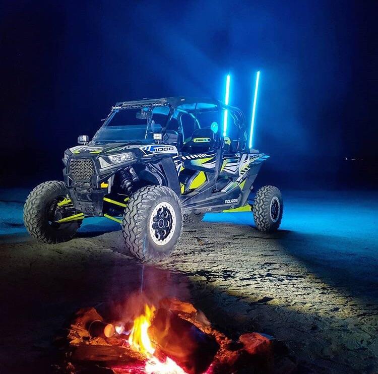 Photo of LED Lighted Whip Bundle Pair by GGLighting - Premium for UTVs / Side by Sides