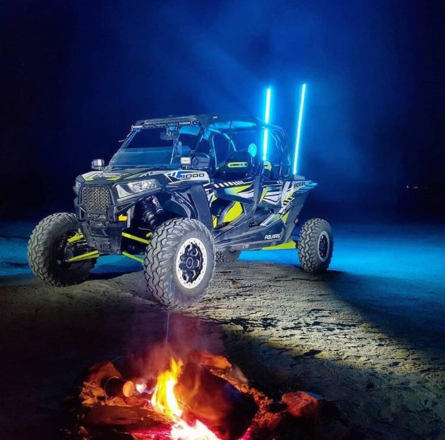 Photo of LED Lighted Whip Bundle Pair by GGLighting - Premium for UTVs / Side by Sides