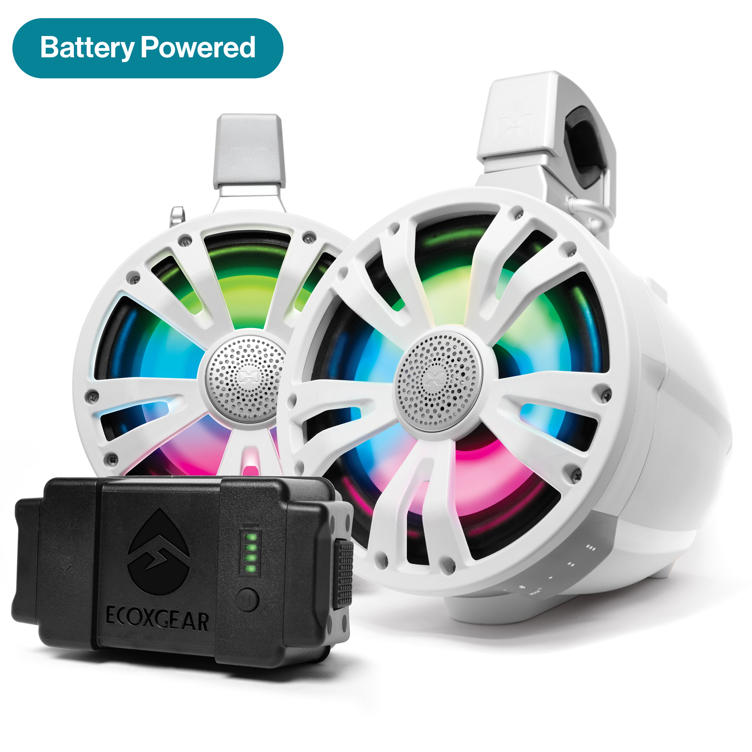 Photo of POWERSPORTS ExtremeTower Speakers TB8 -1 Battery Powered Bluetooth Amplified + 1 Passive Tower Speaker by ECOXGEAR - Premium for UTVs / Side by Sides