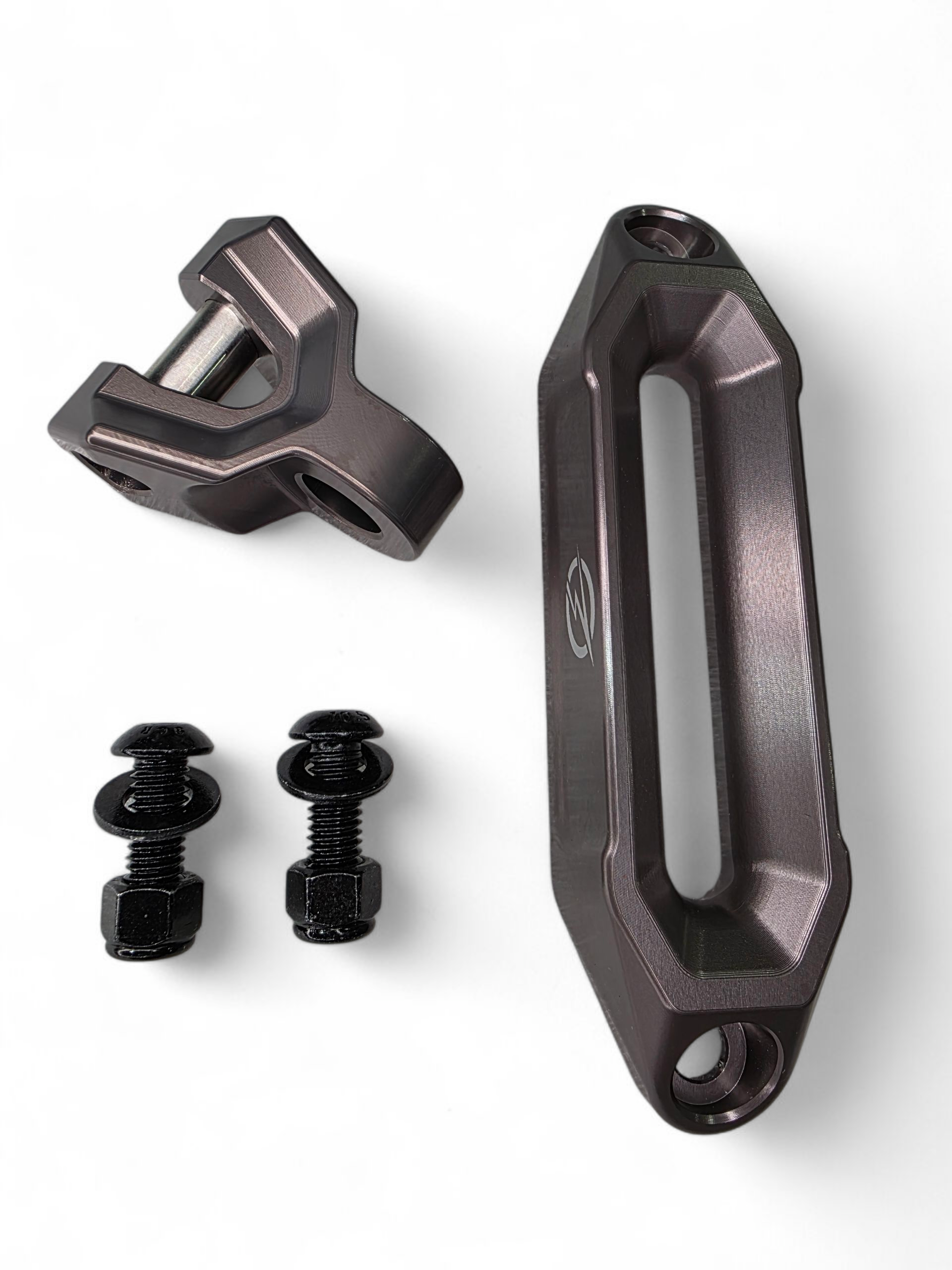Photo of Elektric Offroad Designs UTV Winch Fairlead and Hook (Gunmetal) by Elektric Offroad - Premium Elektric Offroad Designs UTV Winch Fairlead and Hook Gun Metal for UTVs / Side by Sides