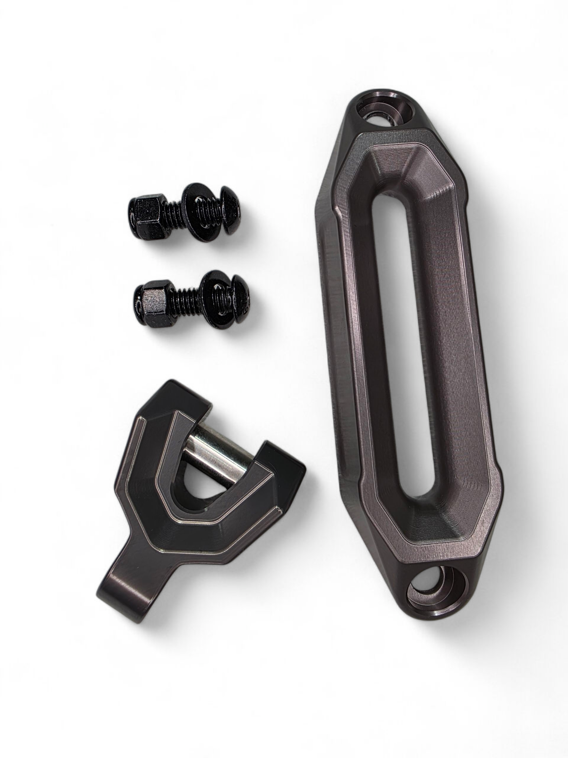 Photo of Elektric Offroad Designs UTV Winch Fairlead and Hook (Gunmetal) by Elektric Offroad - Premium Elektric Offroad Designs UTV Winch Fairlead and Hook Gun Metal for UTVs / Side by Sides