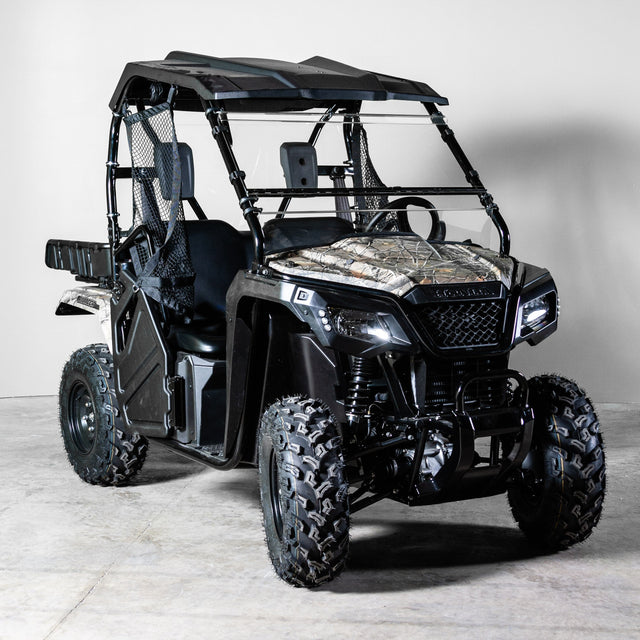 Photo of TK00149 2021+ HONDA PIONEER 520 TILTING UTV WINDSHIELD - STANDARD 3/16" - FOR FACTORY HARD TOP by TerraRider UTV Windshields & Accessories - Premium for UTVs / Side by Sides
