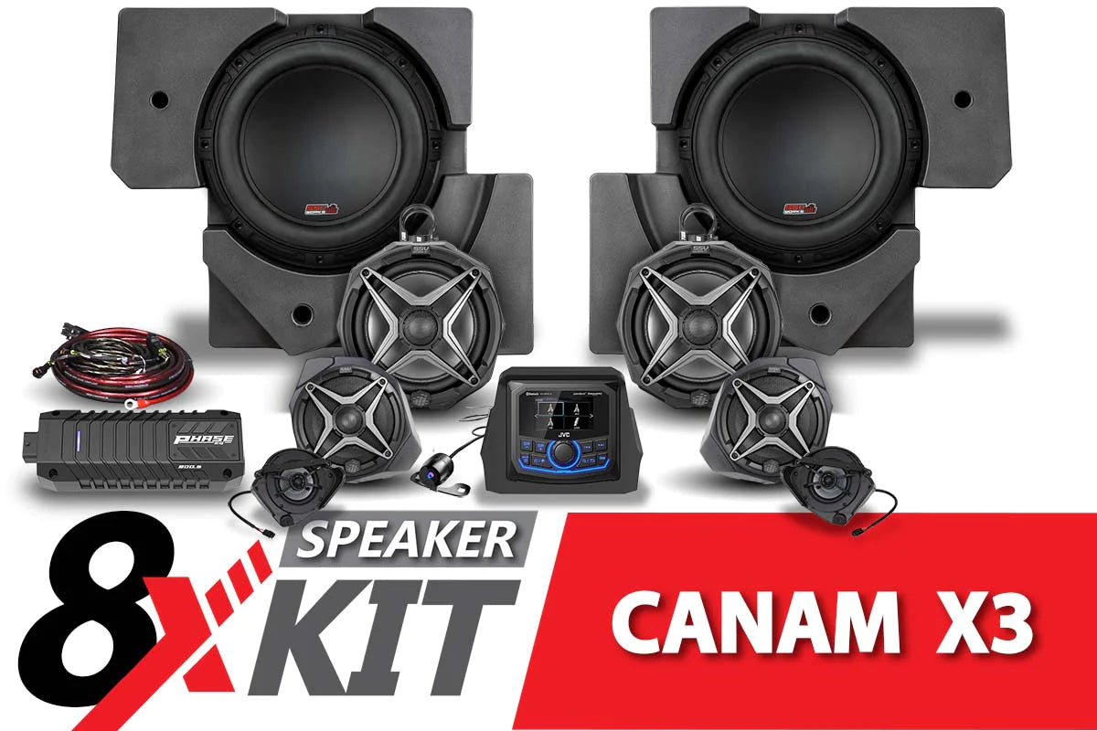 Photo of 2017-2024 CanAm X3 Phase X 8-Speaker Plug-&-Play kit w/JVC by SSV Works - Premium Audio for UTVs / Side by Sides