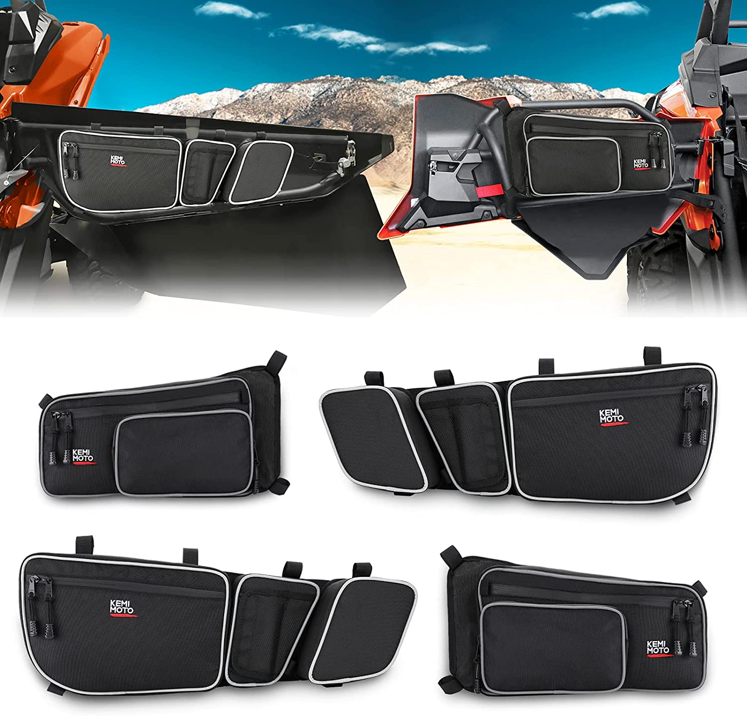 Photo of Rear Storage Bag & Door Bags for Can-Am Maverick X3 MAX by Kemimoto - Premium for UTVs / Side by Sides