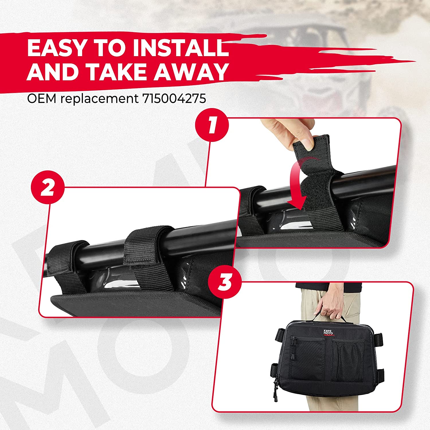 Photo of Rear & Roof Storage Bags for Can-Am Maverick X3 by Kemimoto - Premium for UTVs / Side by Sides