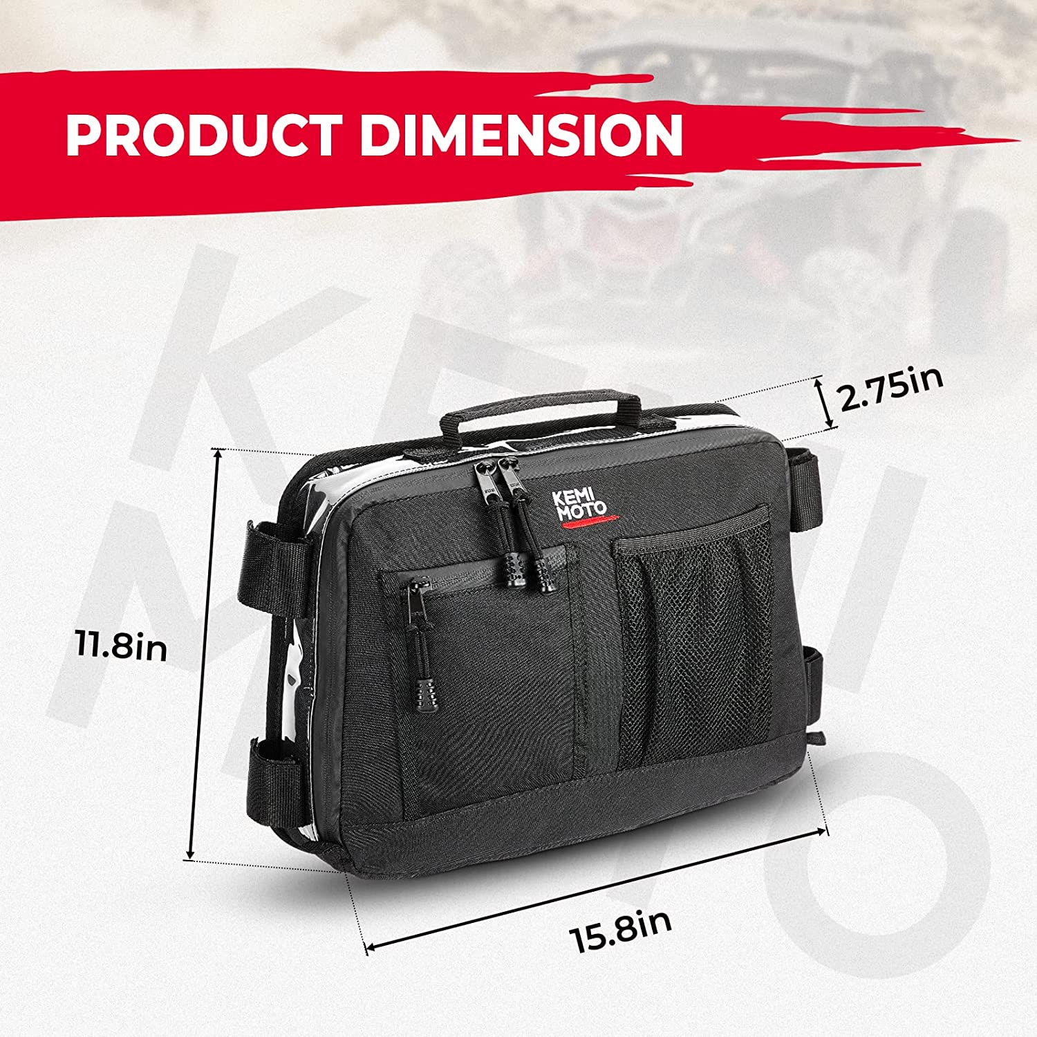 Photo of Rear & Roof Storage Bags for Can-Am Maverick X3 by Kemimoto - Premium for UTVs / Side by Sides