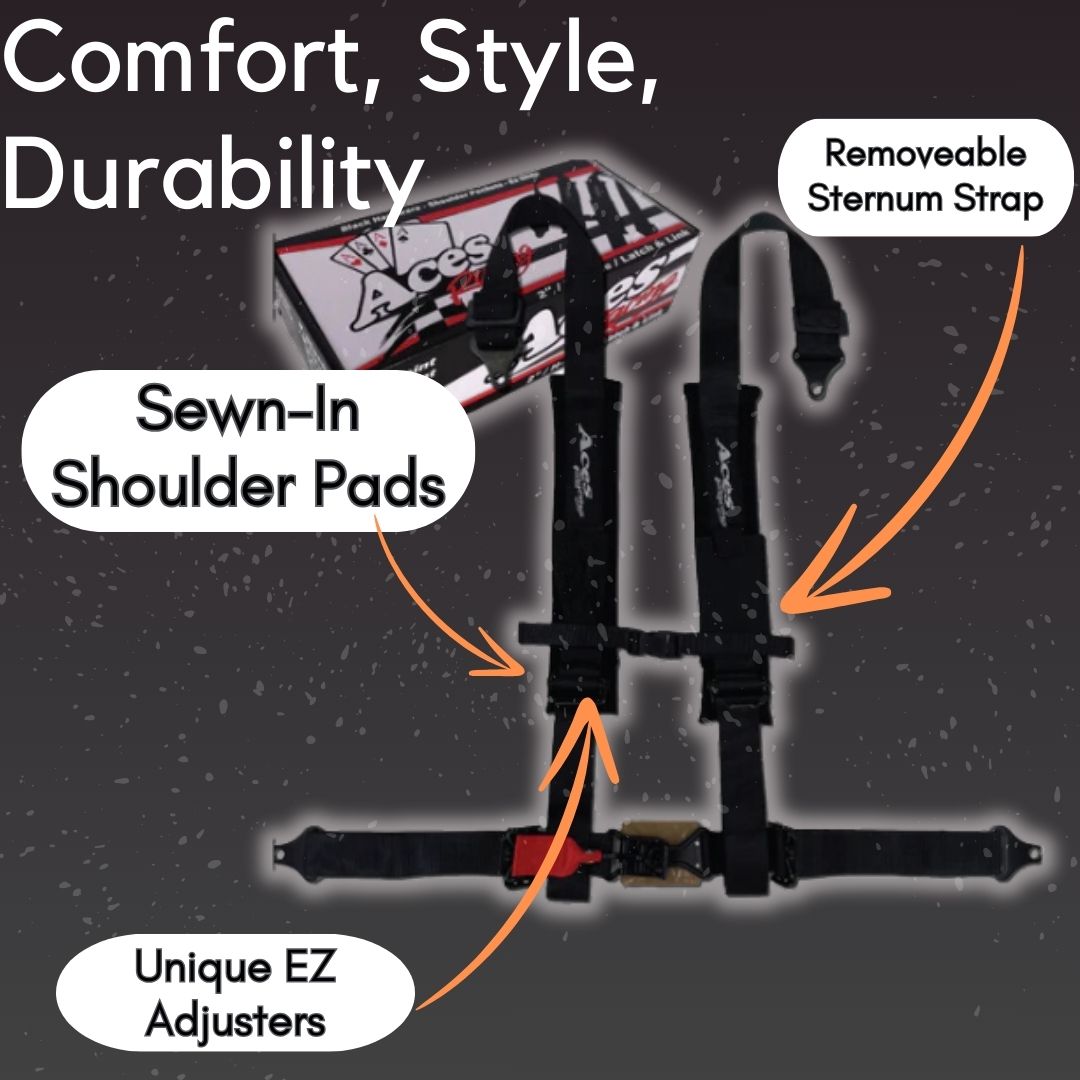 Photo of Elite 4 Point Harness with Ez Adjusters by Aces Racing - Premium Harnesses for UTVs / Side by Sides