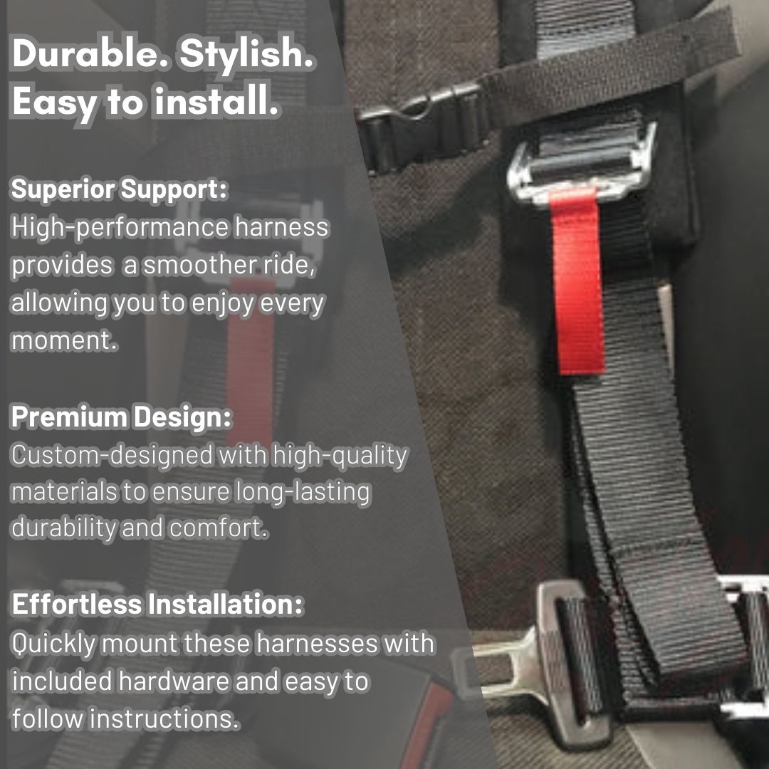 Photo of 4-Point Harness Seat Belt (2" Auto Buckle) by Aces Racing - Premium Harnesses for UTVs / Side by Sides