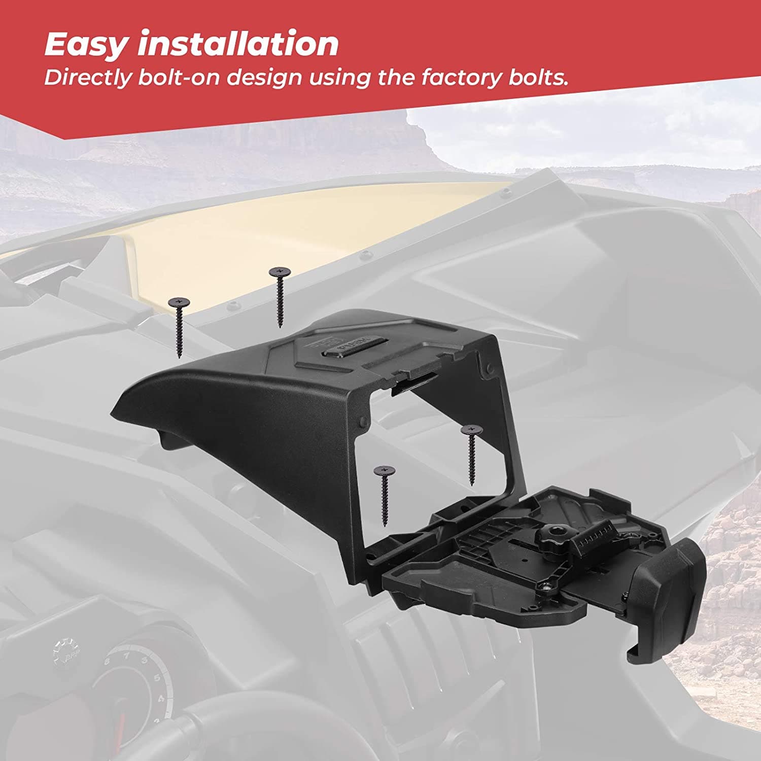 Photo of Tablet Holder With Storage Box for Can Am Maverick X3/Max by Kemimoto - Premium for UTVs / Side by Sides