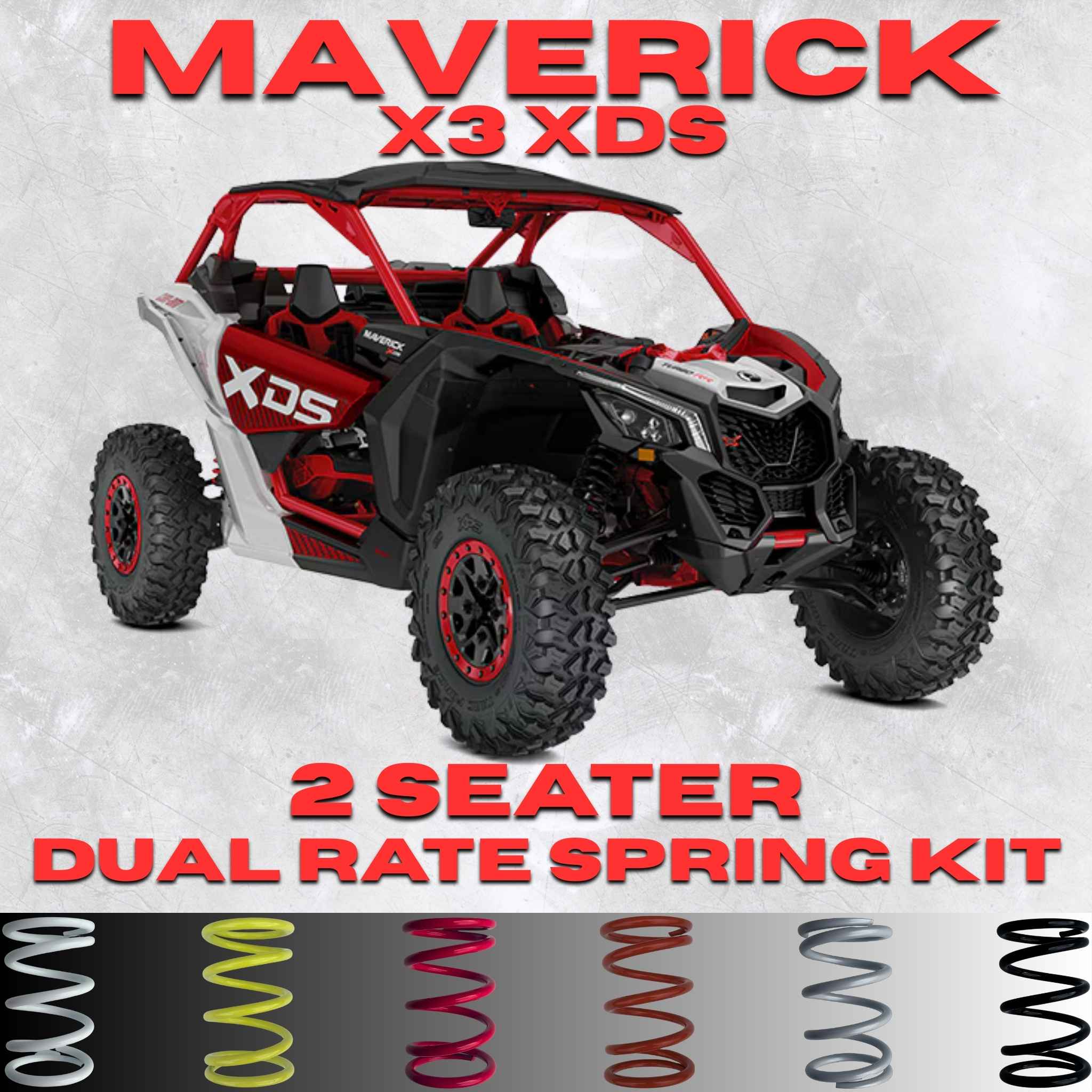 Can-Am Maverick X3 XDS Dual Rate Spring Kit - 80% Better Ride + 2-3" Lift + Progressive Rate (AllThingz UTV)