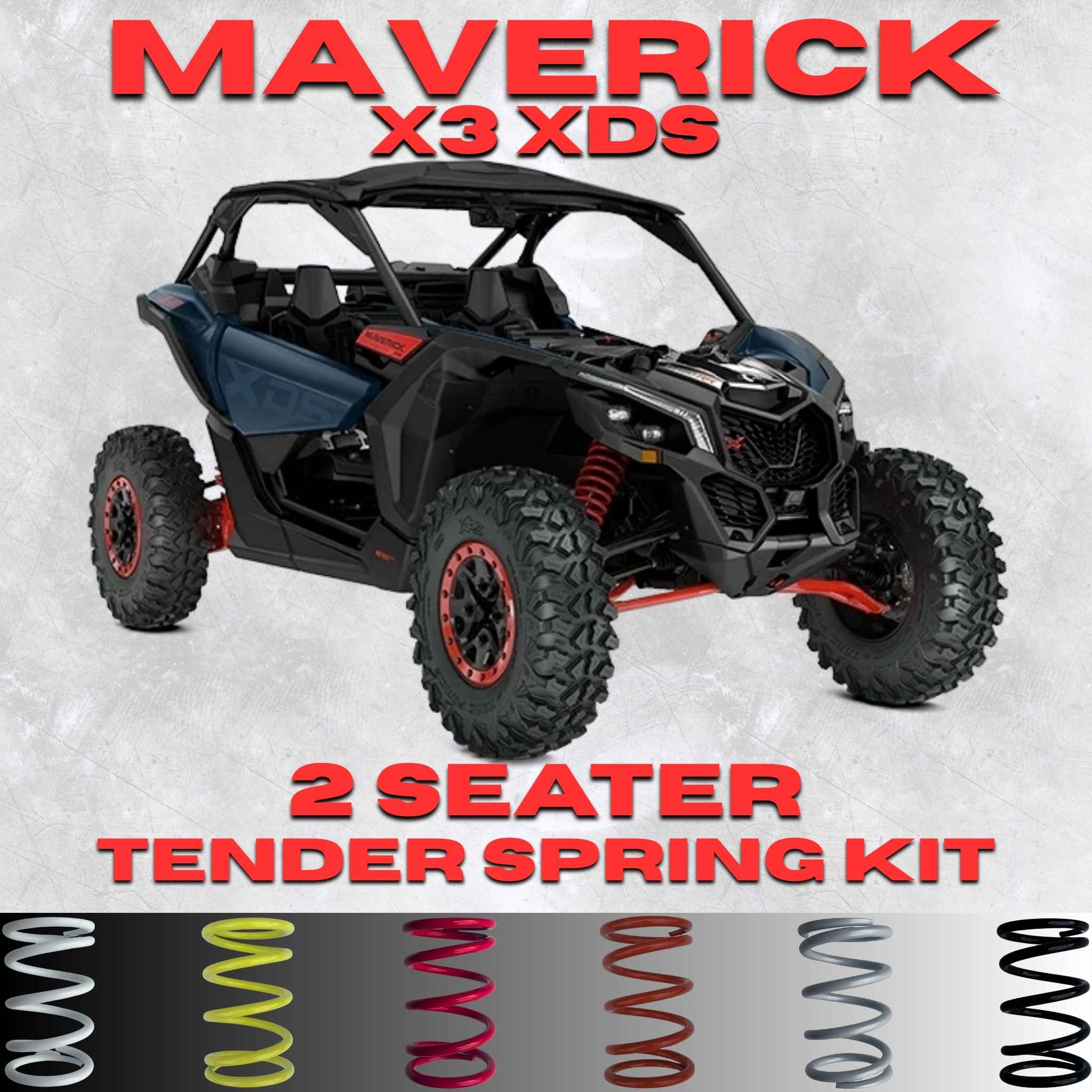 Can-Am Maverick X3 XDS 2 Seater Tender Spring Kit - 80% Better Ride + 2-3" Lift (2023)