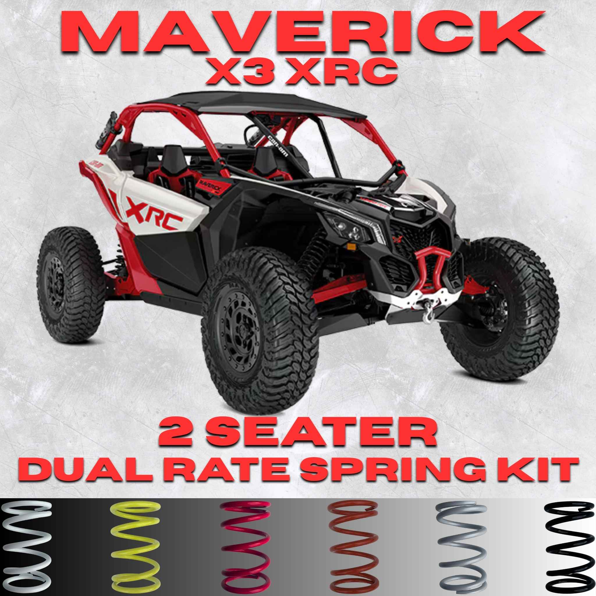 AllThingz UTV Can-Am Maverick X3 XRC 2 Seater Dual Rate Spring Kit - 2-3" Lift + 80% Better Ride (All Models)