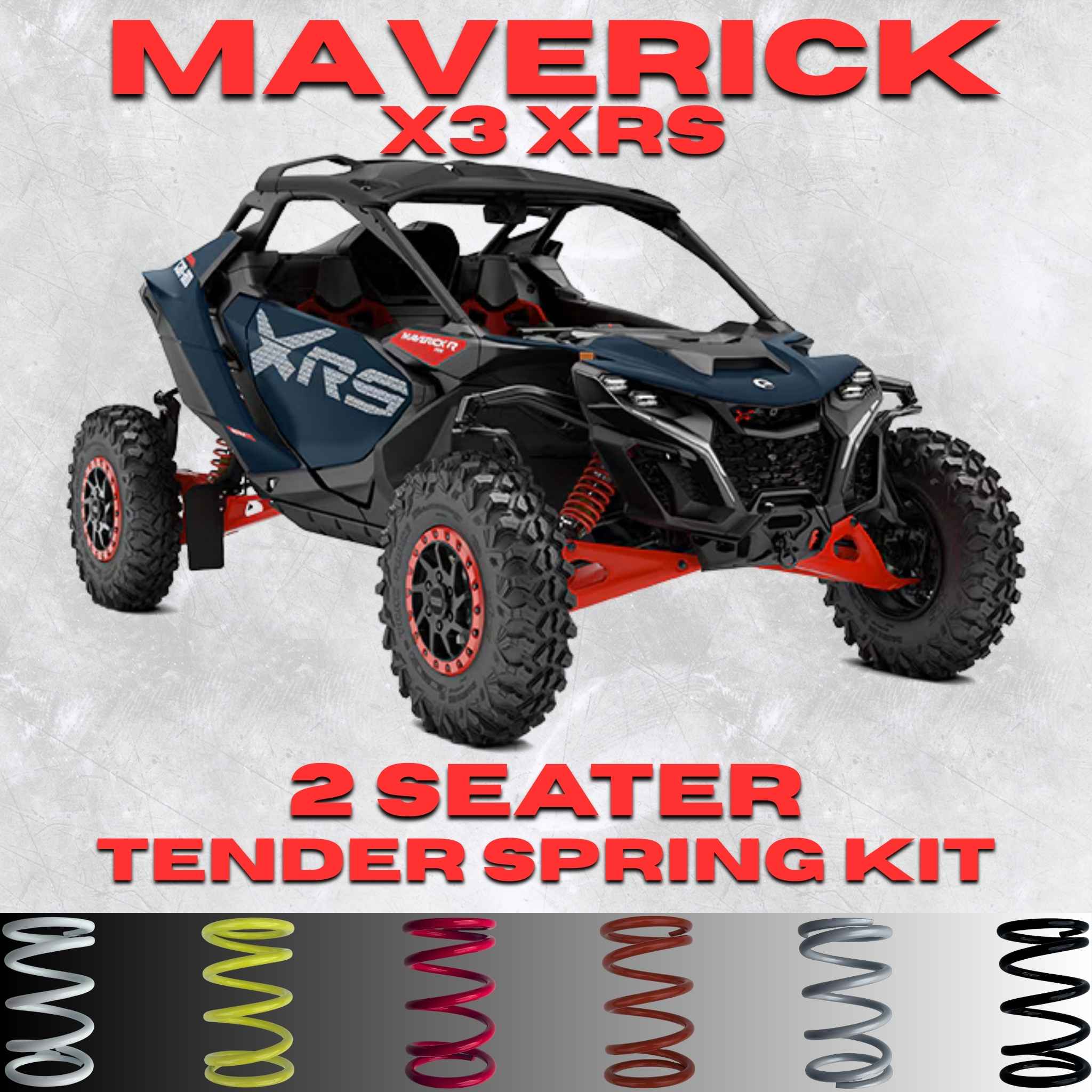 AllThingz UTV Can-Am Maverick X3 XRS 2 Seater Tender Spring Kit - 2-3" Lift + 80% Better Ride (All Models)