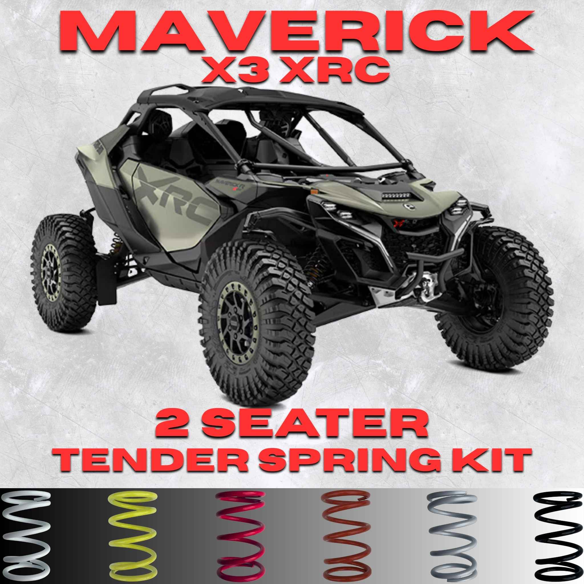 Can-Am Maverick X3 XRC 2 Seater Tender Spring Kit - 80% Better Ride + 2-3" Lift (2024)