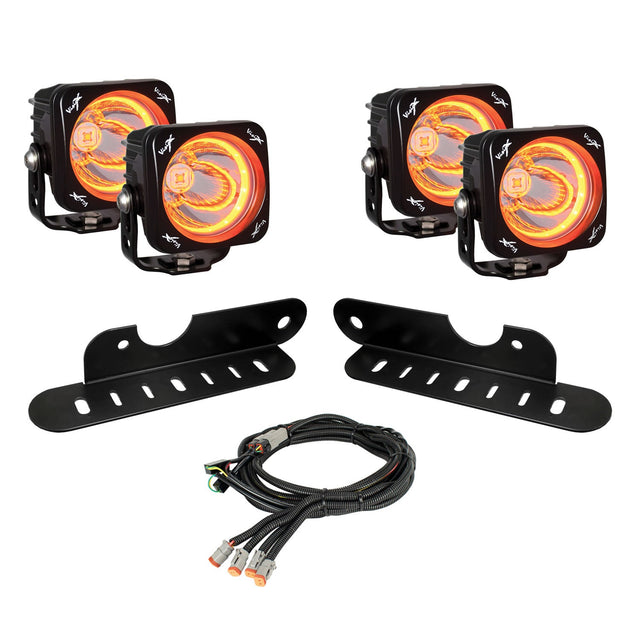 Photo of 2017-2020 Ford F-150 Raptor LED Halo Fog Light Kit With Optimus Amber Halo Lights by Vision X Off-Road - Premium Vehicle Specific Kit for UTVs / Side by Sides