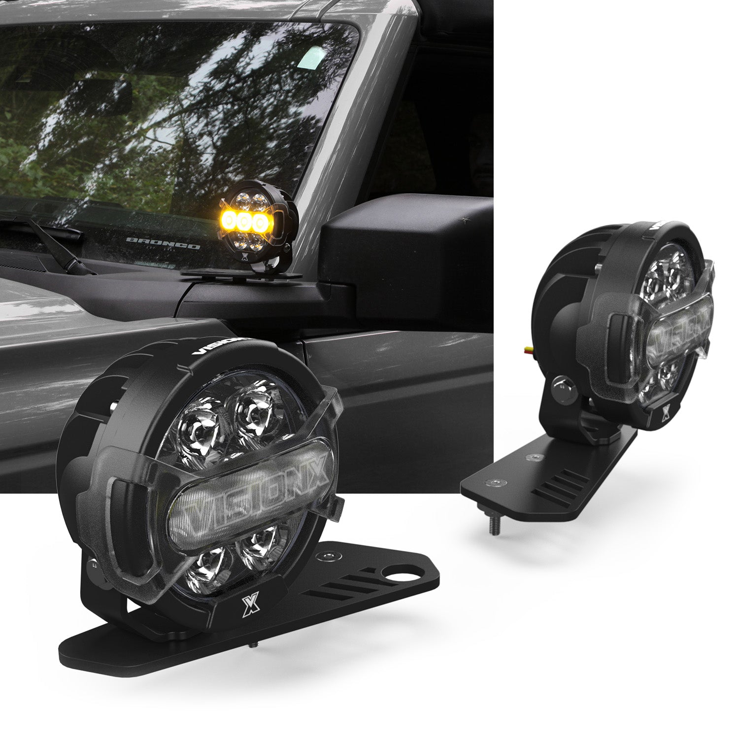 Photo of A Pillar LED Light Kit - Ford Bronco 2021 + by Vision X Off-Road - Premium Vehicle Specific Kit for UTVs / Side by Sides
