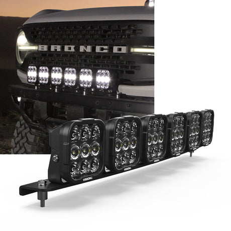Photo of Front Bumper LED Light Kit - Ford Bronco 2021 + by Vision X Off-Road - Premium Vehicle Specific Kit for UTVs / Side by Sides