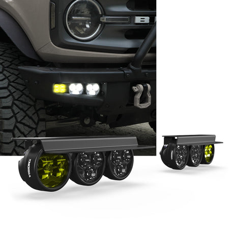 Photo of Fog Pocket LED Light Kit - Steel Bumper - Ford Bronco 2021 + by Vision X Off-Road - Premium Vehicle Specific Kit for UTVs / Side by Sides