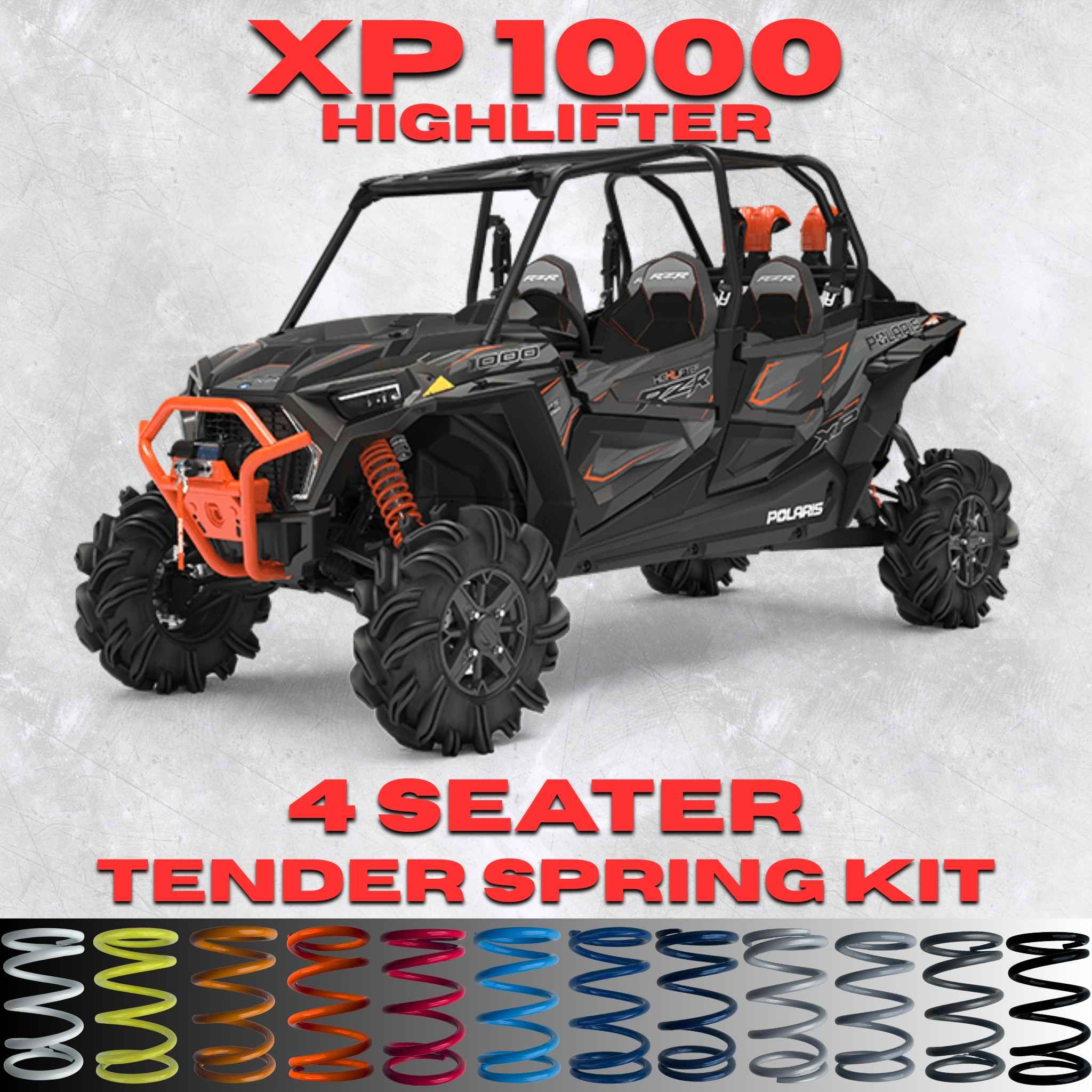 Polaris RZR XP 1000 Highlifter 4 Seater Tender Spring Kit - 80% Better Ride + 2-3" Lift (2023)