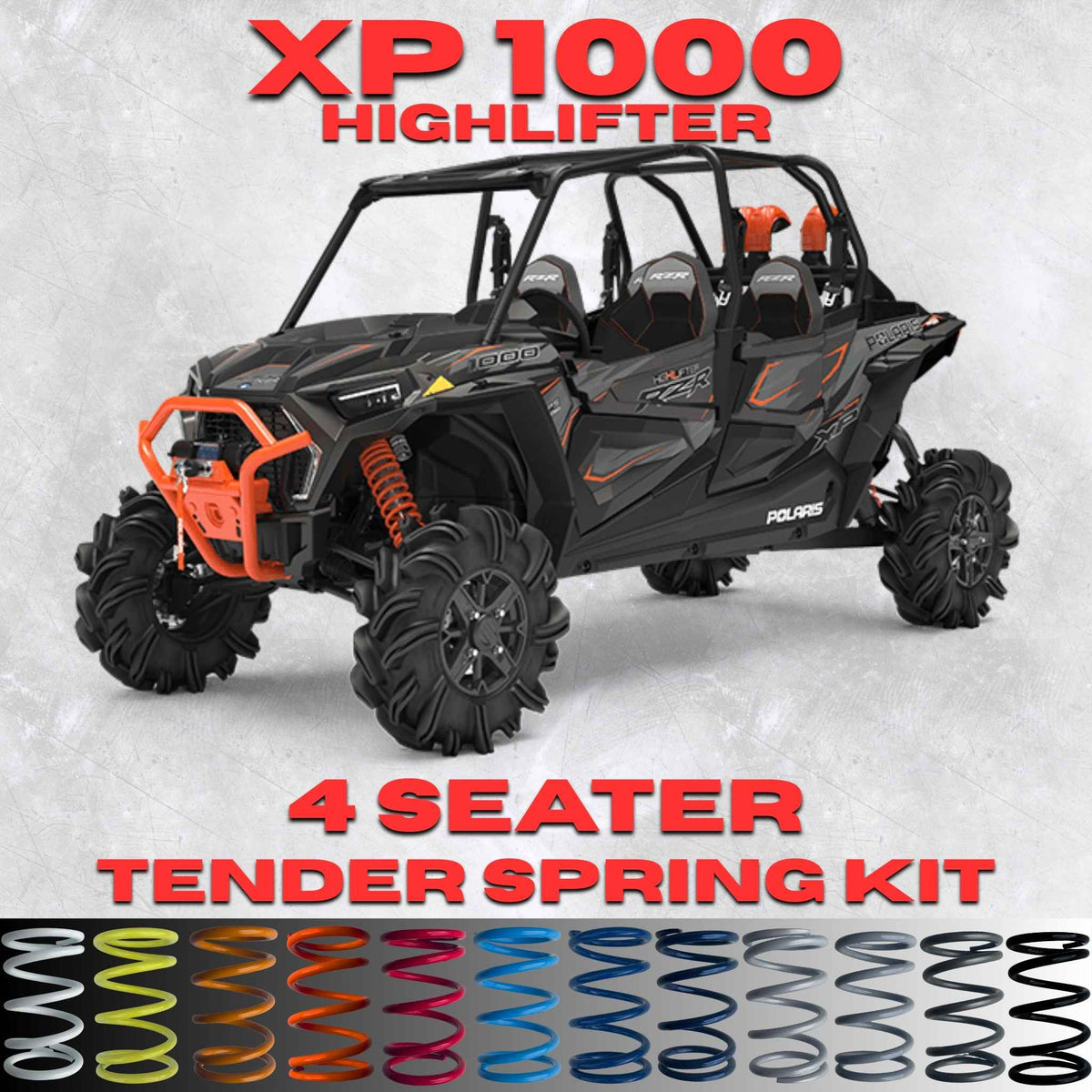 Polaris RZR XP 1000 Highlifter 4 Seater Tender Spring Kit - 80% Better Ride + 2-3" Lift