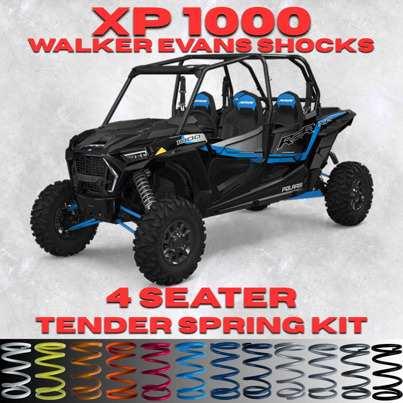 Polaris RZR XP 1000 4 Seater Tender Spring Kit - 2-3" Lift + 80% Better Ride (2020-2023)