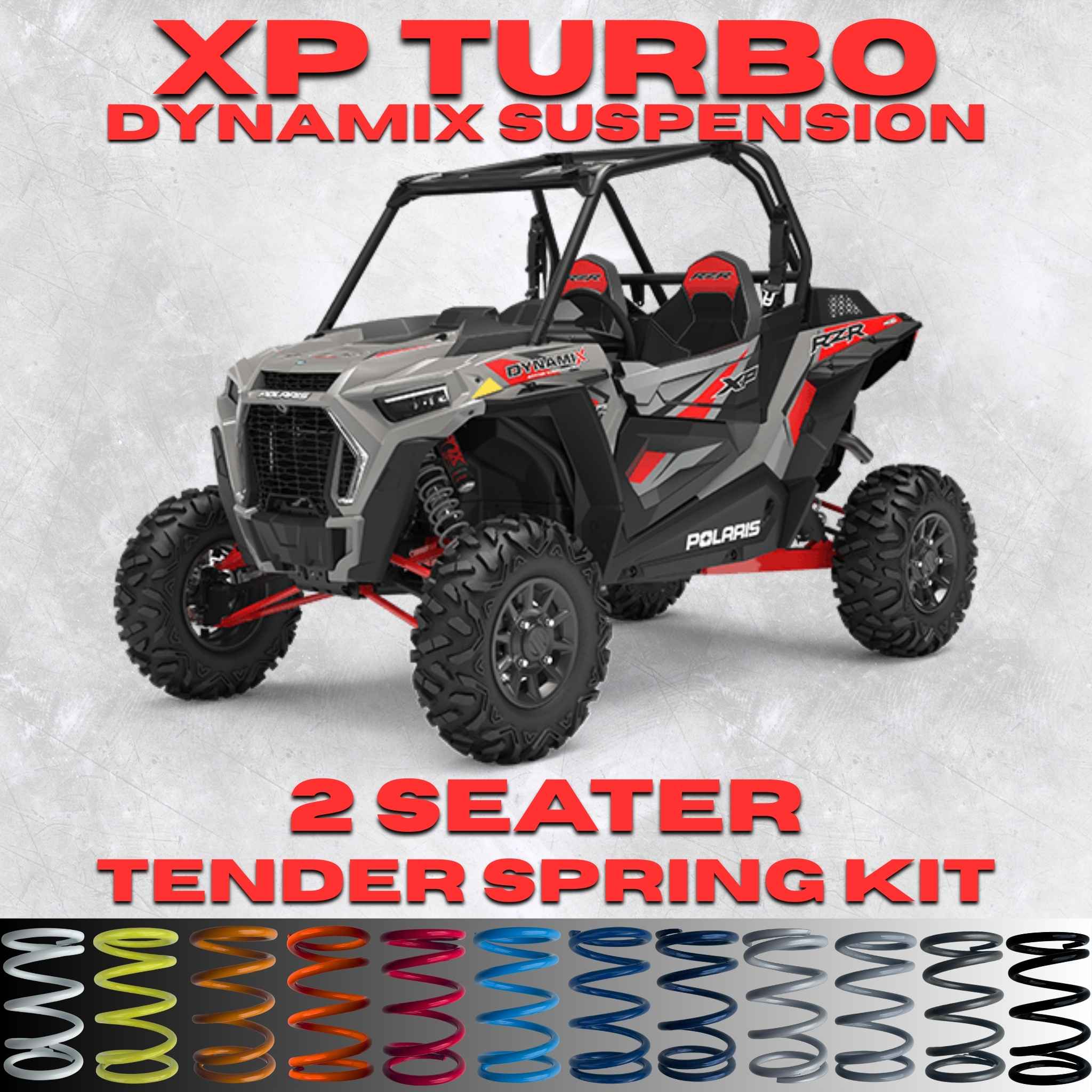 Polaris RZR XP Turbo Dynamix 2 Seater Tender Spring Kit - 80% Better Ride + 2-3 Inch Lift (2023)