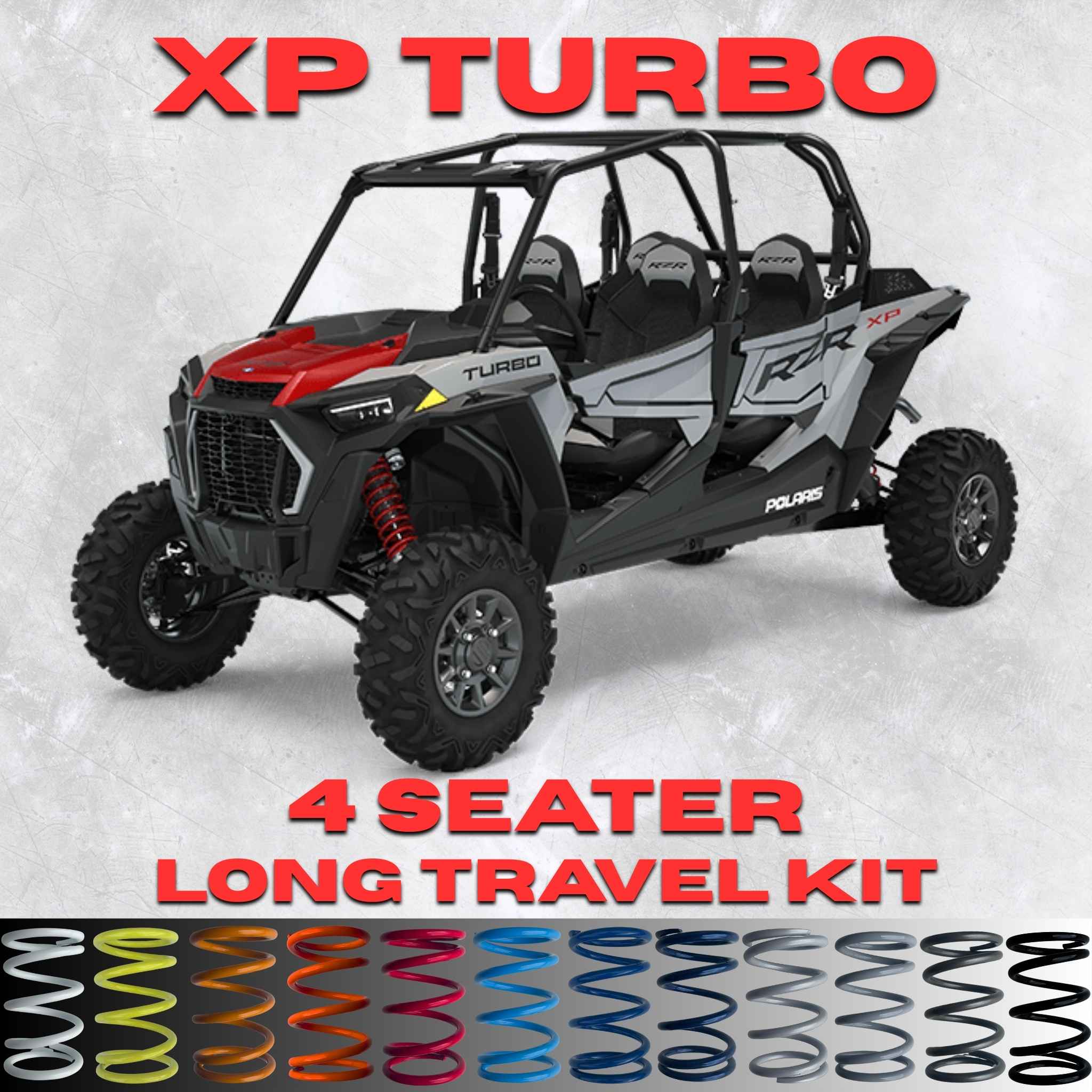 Polaris RZR XP Turbo 4 Seater Long Travel Spring Kit - Heavier-Rated Springs for LT Builds (2023)