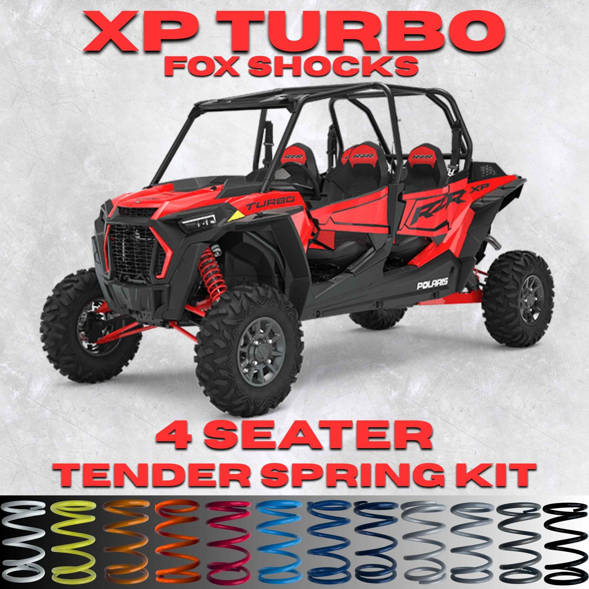 AllThingz UTV Polaris RZR XP Turbo 4 Seater Tender Spring Kit - 2-3" Lift + 80% Better Ride (Fox Shocks)