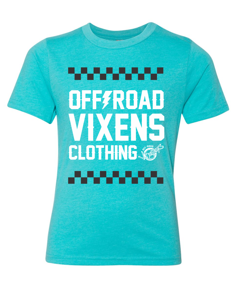 Photo of Youth Checked Out Tee by OFF-ROAD VIXENS CLOTHING CO. - Premium Apparel & Accessories for UTVs / Side by Sides