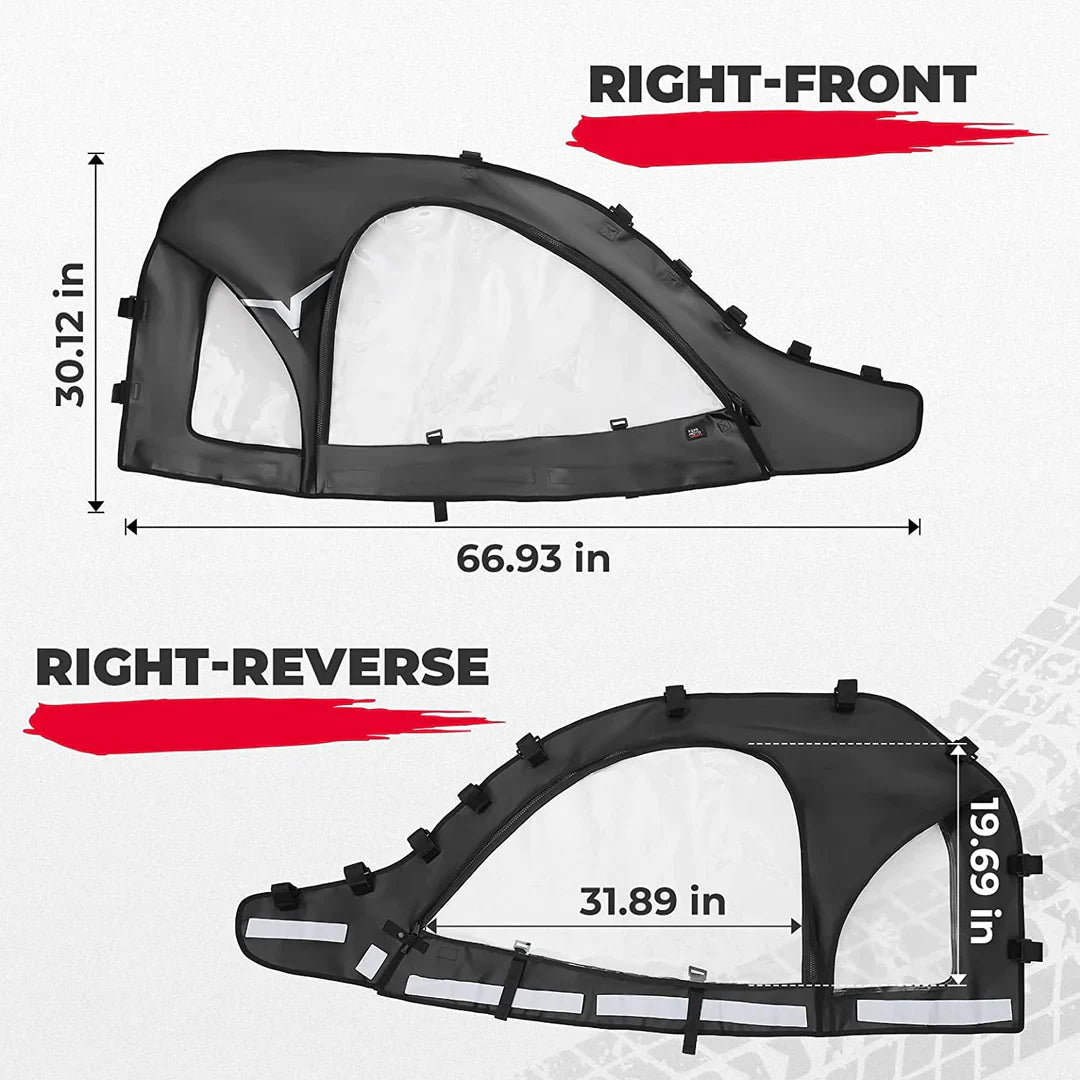 Photo of Lower Doors Inserts & Soft Cab Enclosures for CFMOTO ZForce 950 by Kemimoto - Premium for UTVs / Side by Sides