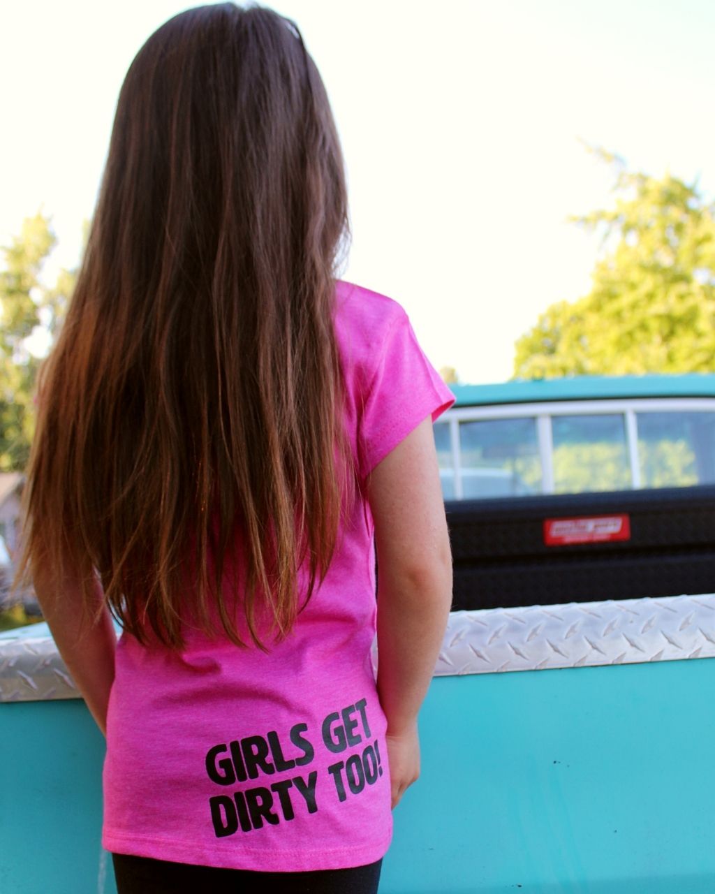 Photo of A Little Dirt Never Hurt Youth Tee Pink by OFF-ROAD VIXENS CLOTHING CO. - Premium Youth for UTVs / Side by Sides