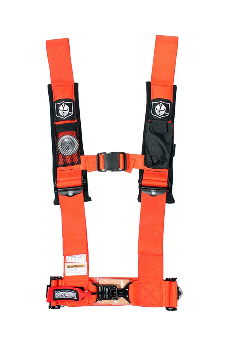 PRO ARMOR 4 POINT 3" HARNESS WITH SEWN IN PADS BLACK