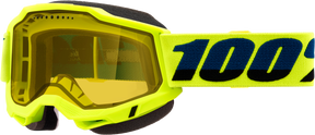 100% Accuri 2 Snowmobile Goggles - Neon Yellow Yellow Lens