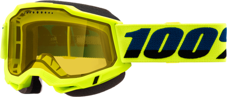100% Accuri 2 Snowmobile Goggles - Neon Yellow Yellow Lens