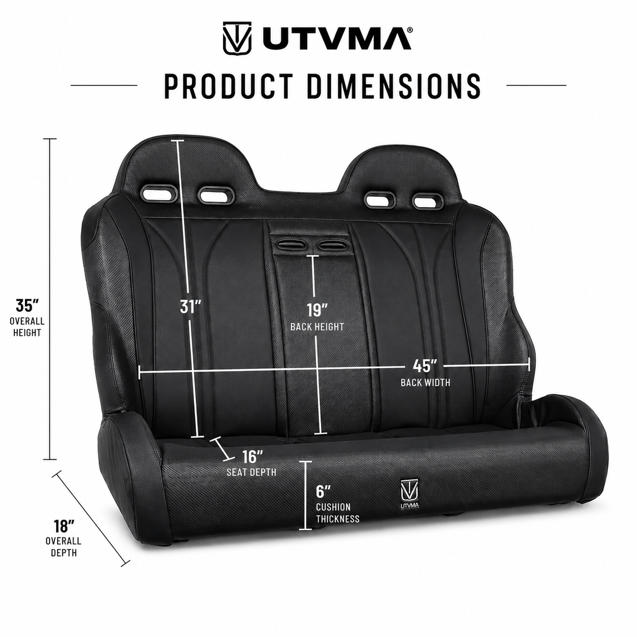 Maverick Sport Max Rear Bench with Harnesses - Comfortable + Safe (2019+)