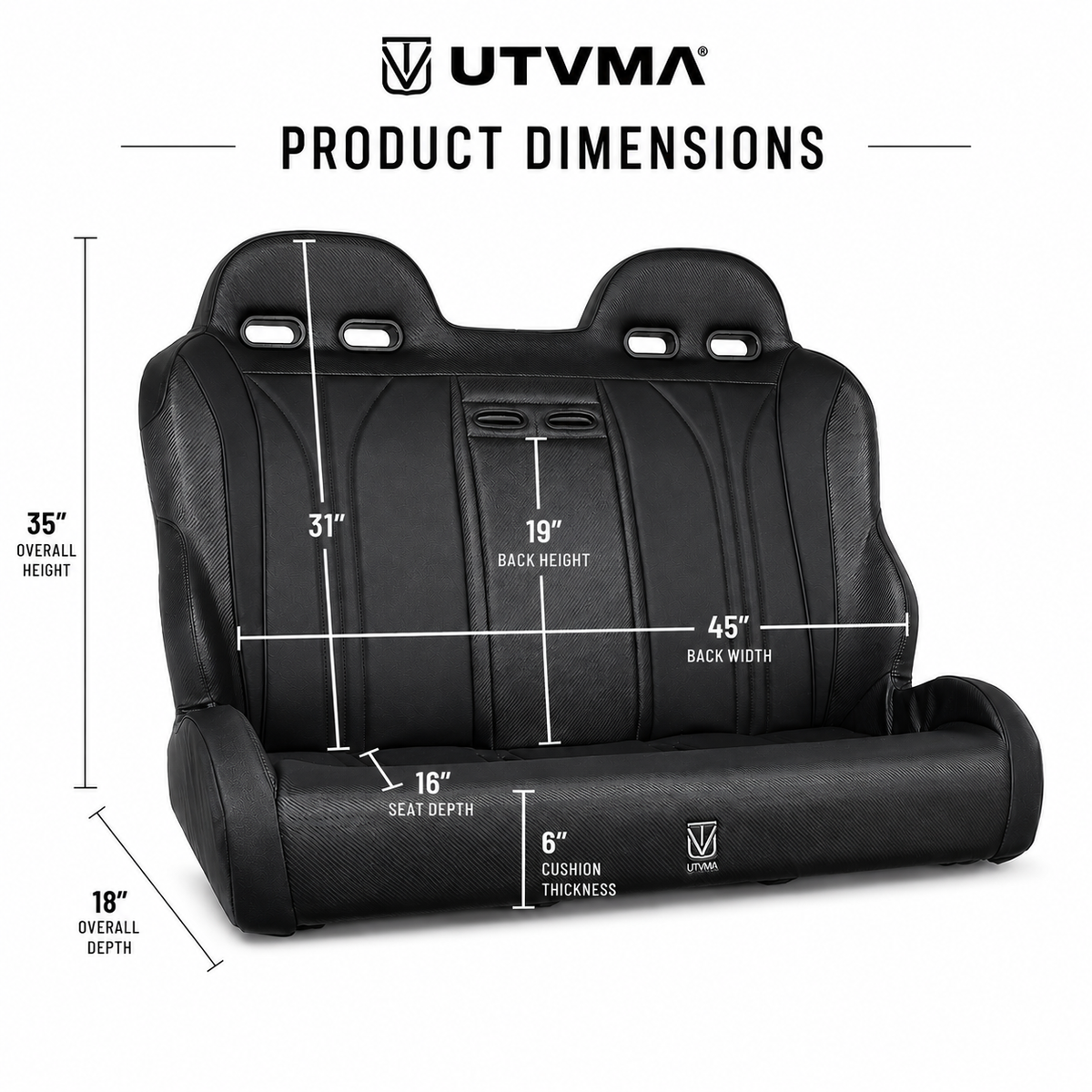 Maverick Sport Max Rear Bench with Harnesses - Comfortable + Safe (2019+)